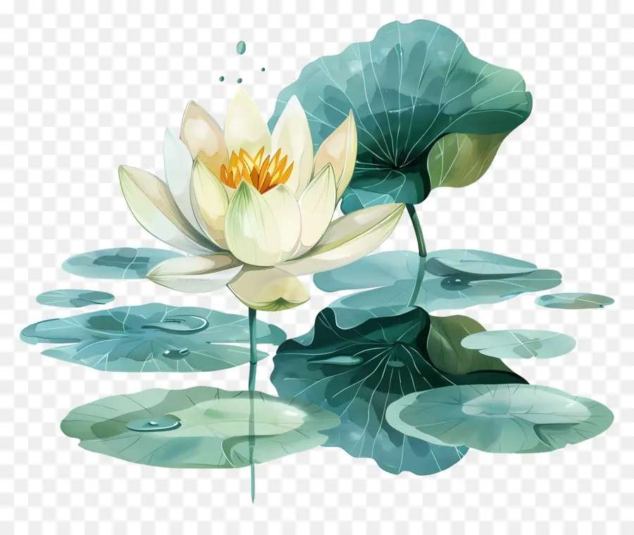 Étang De Lotus，Lotus Bleu PNG