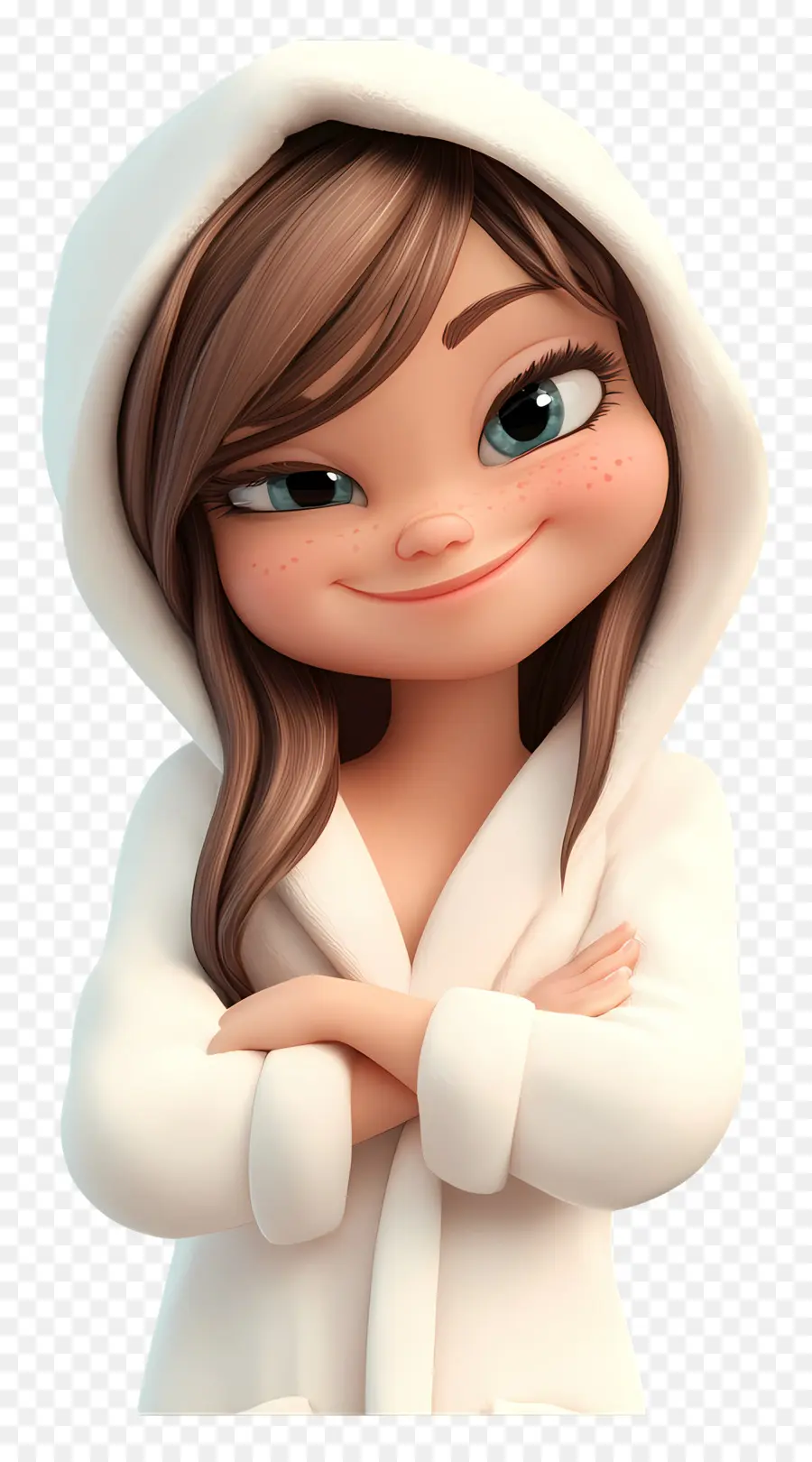 Peignoir De Bain，Fille En Sweat à Capuche Blanc PNG