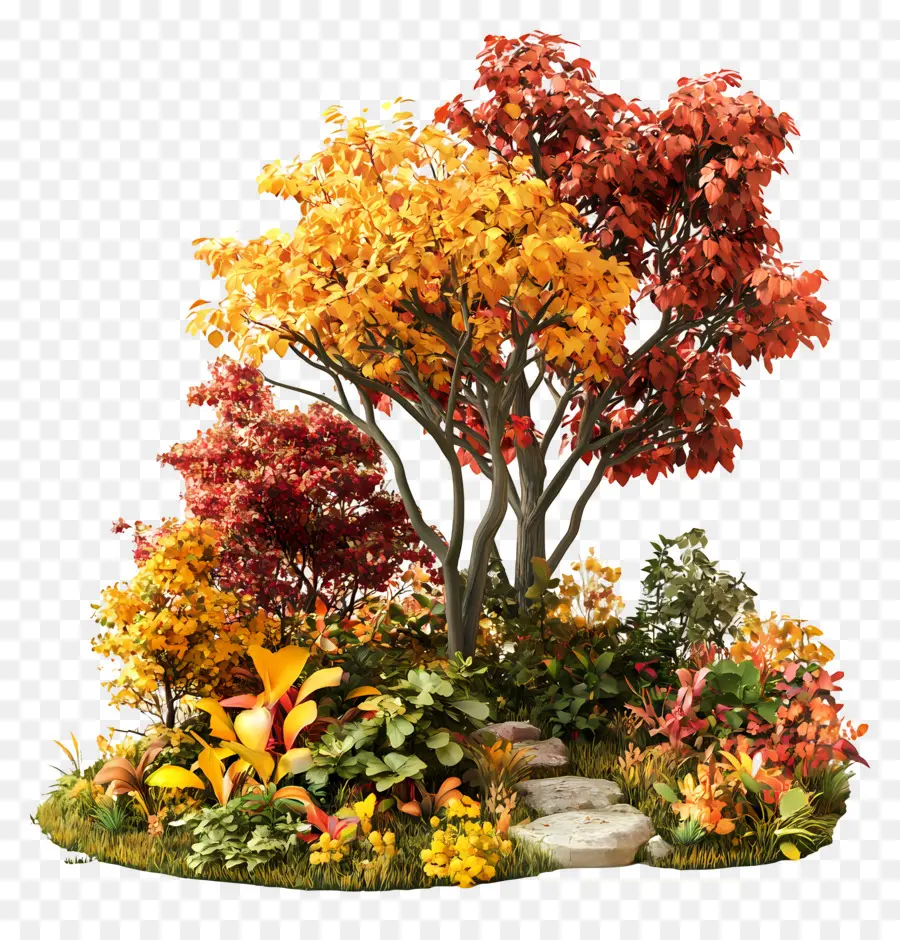 Jardin D'automne，Arbres D'automne PNG