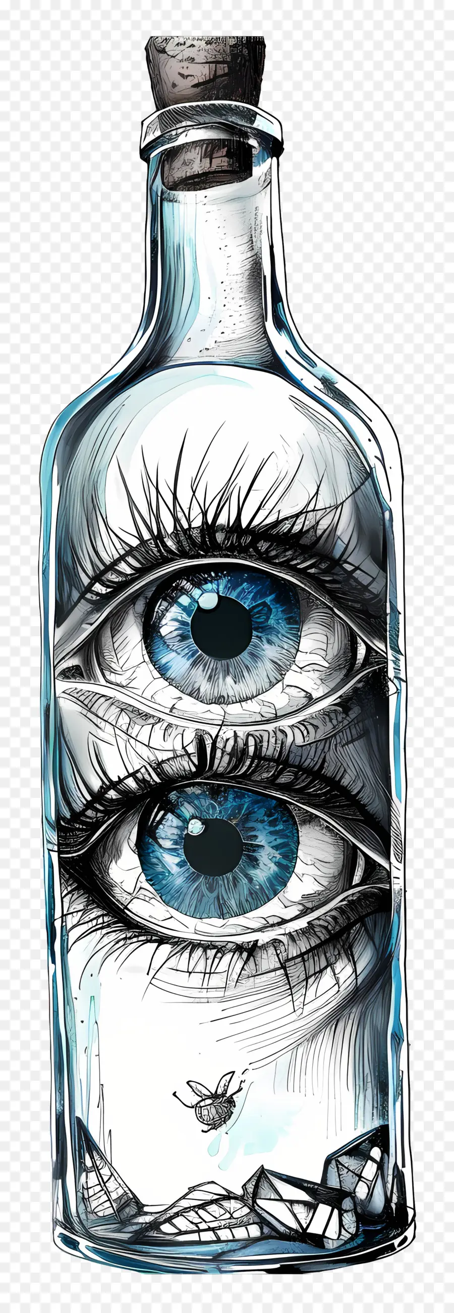 Yeux Dans Une Bouteille En Verre，Yeux En Bouteille PNG