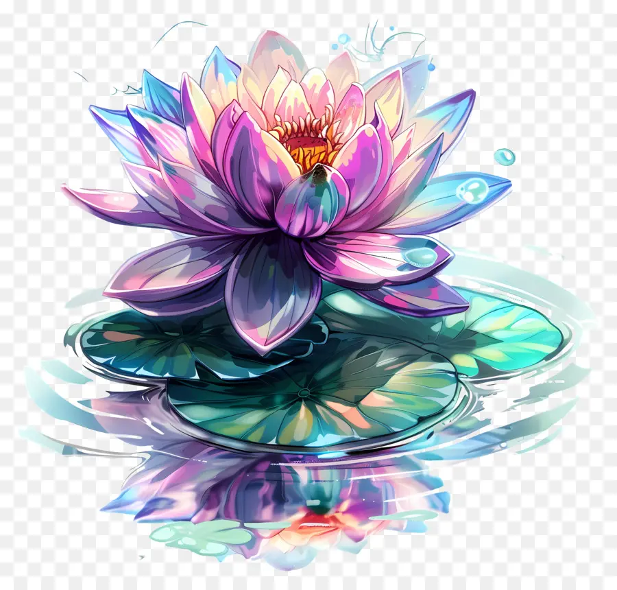 Étang De Lotus，Fleur De Lotus Colorée PNG