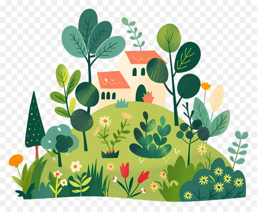 Jardin，Maison Dans Le Jardin PNG