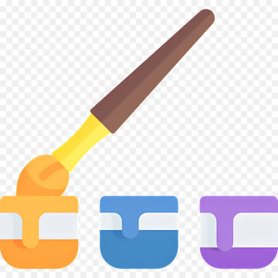 Bouteille De Peinture，Pinceaux Et Pots De Peinture PNG