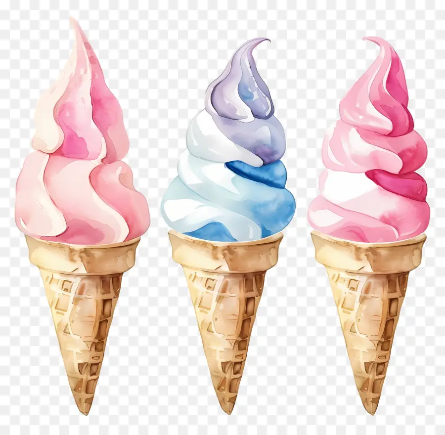 Cornet De Glace，Cornets De Crème Glacée PNG