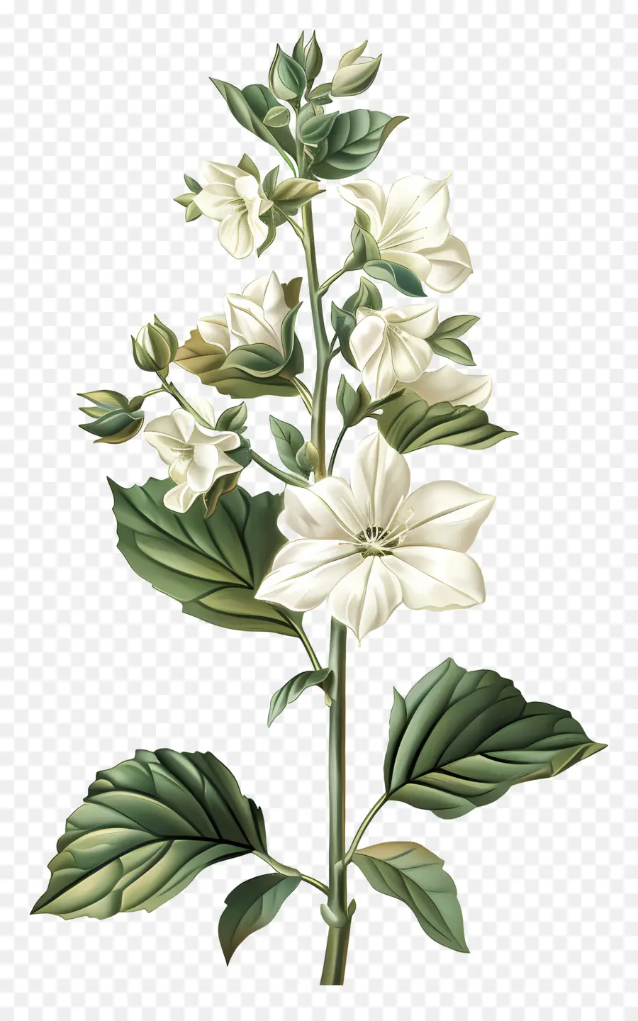 Fleurs Blanches，Feuilles PNG