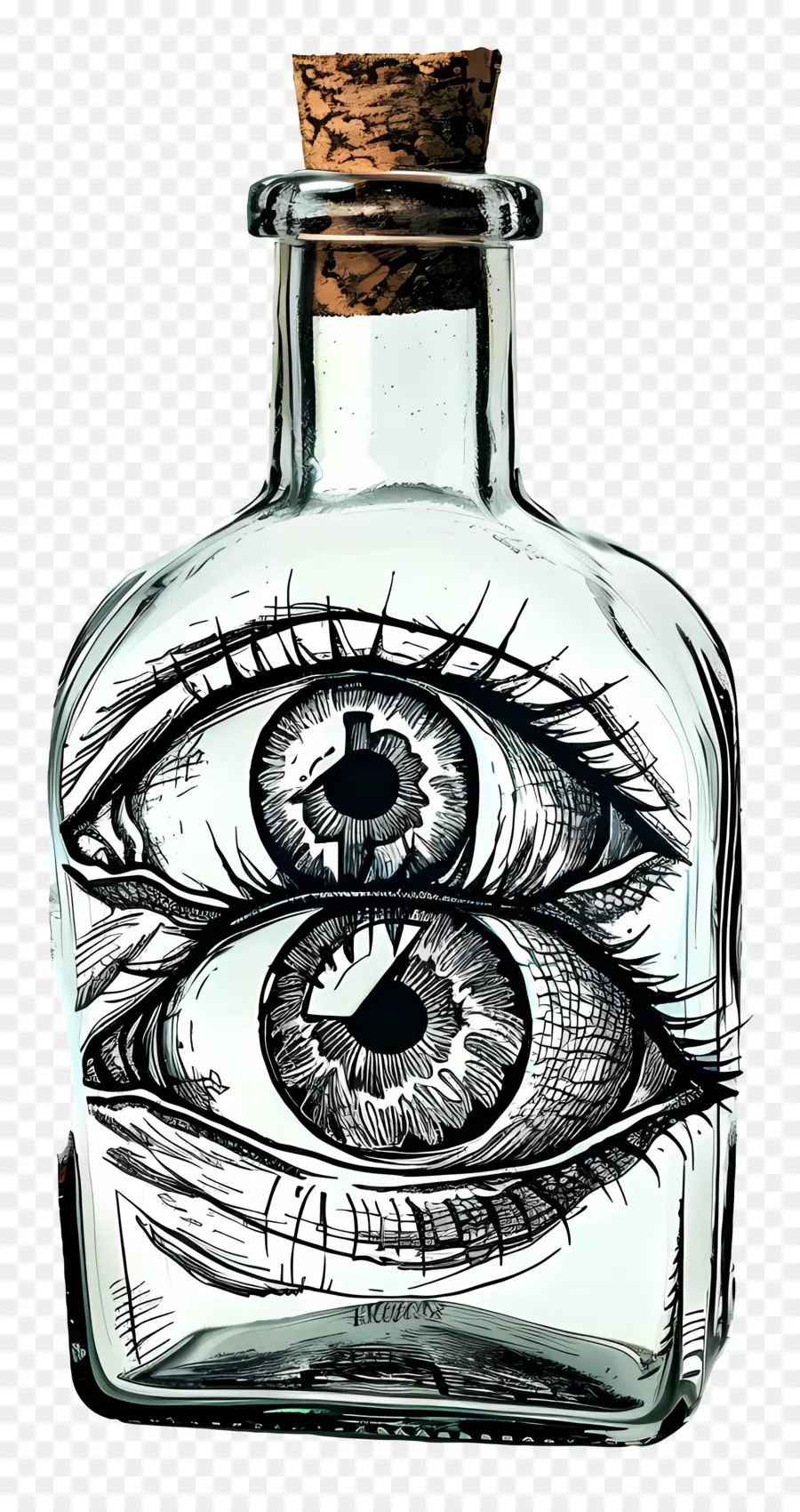 Yeux Dans Une Bouteille En Verre，Oeil En Bouteille PNG