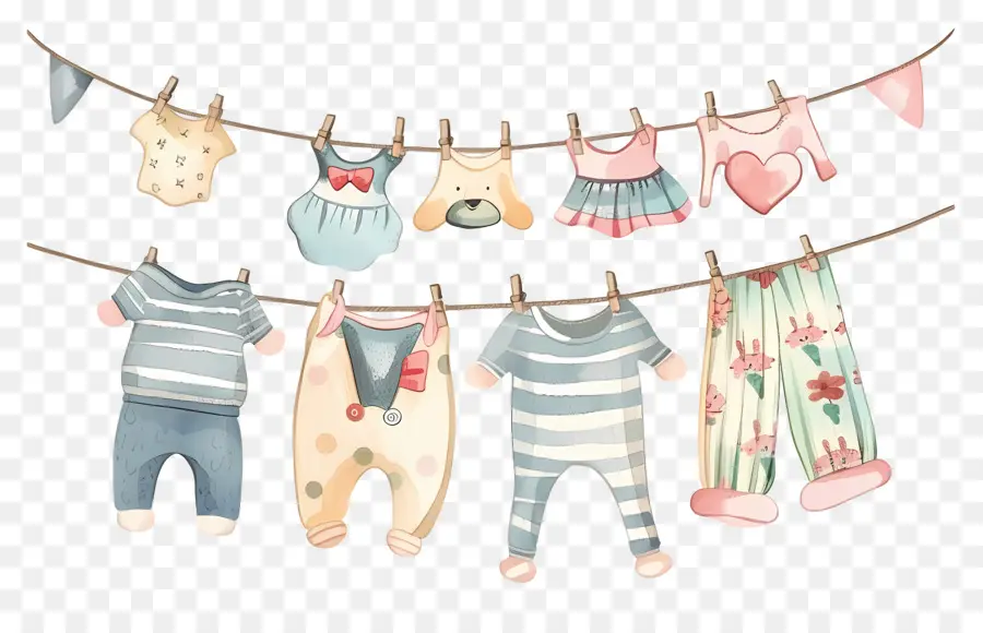 Vêtements Suspendus，Vêtements Pour Bébé PNG