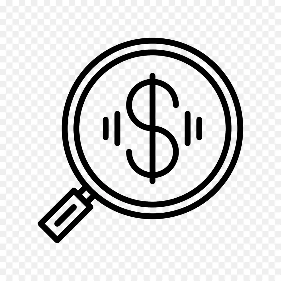 Argent Loupe，Signe Dollar PNG