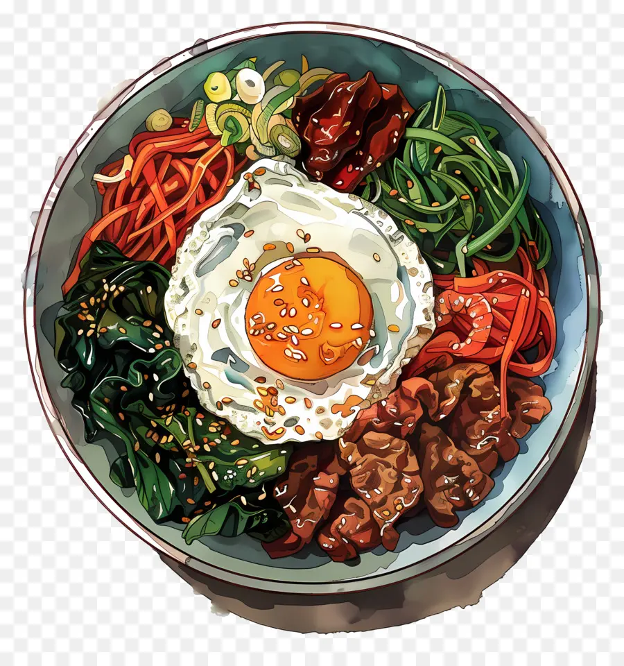 Repas Coréen，Bibimbap PNG