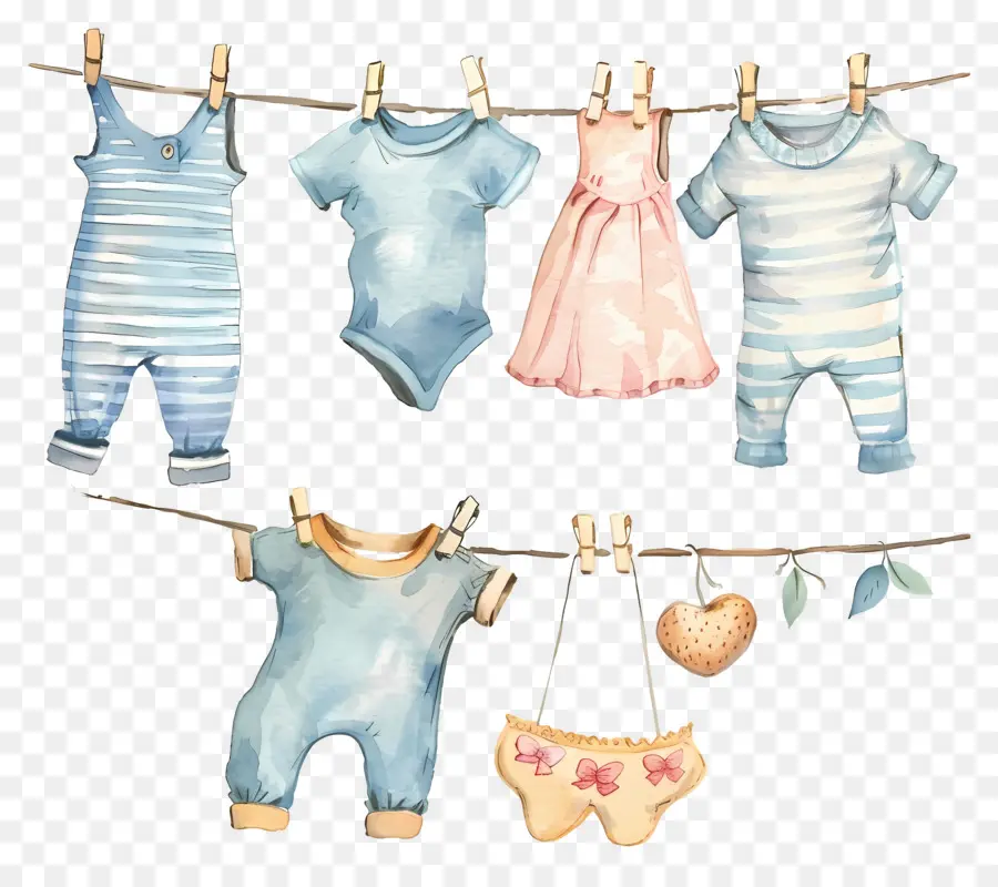 Vêtements Suspendus，Vêtements Pour Bébé PNG