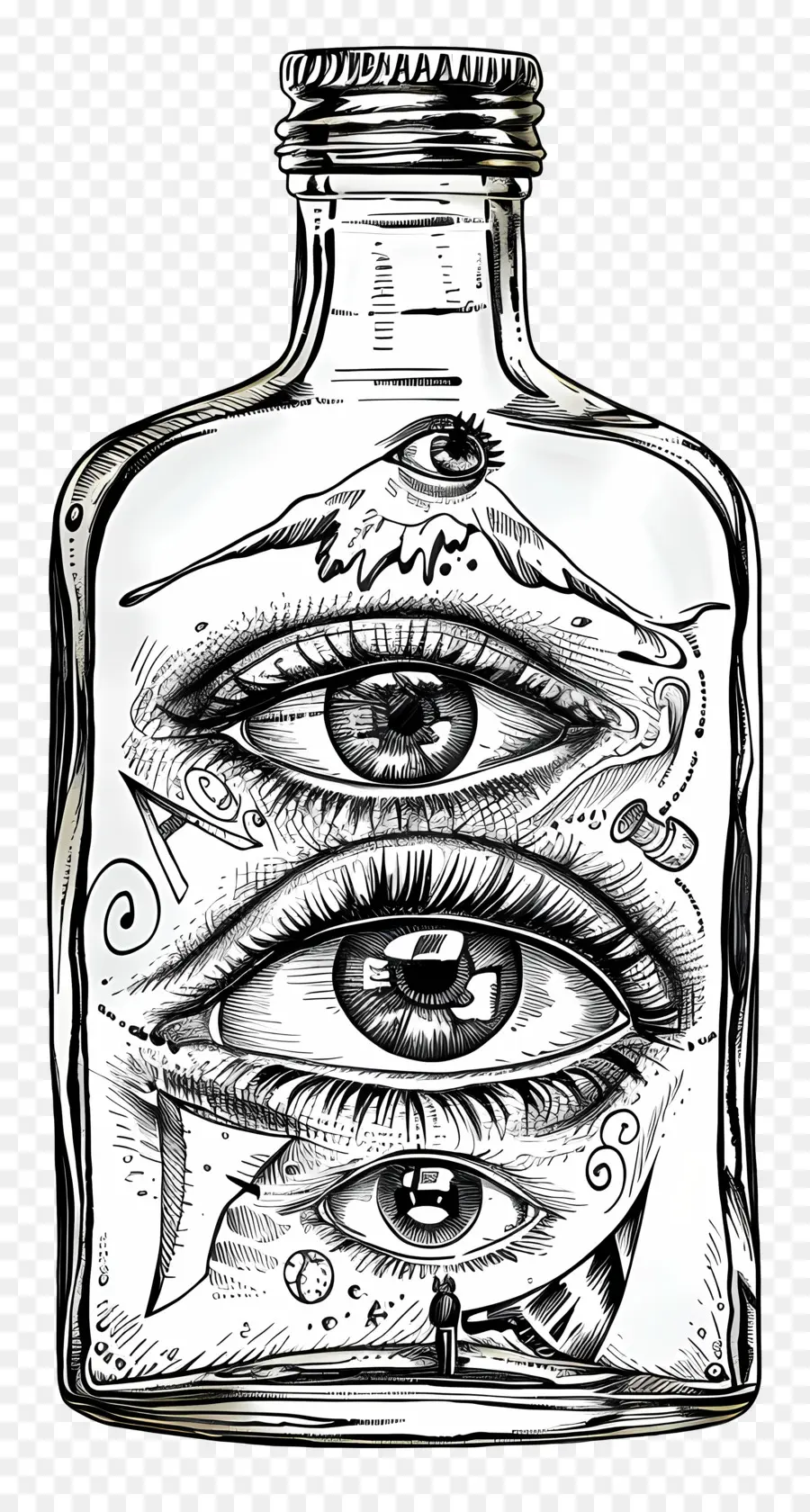 Yeux Dans Une Bouteille En Verre，Yeux En Bouteille PNG