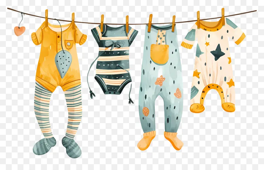 Vêtements Suspendus，Vêtements De Bébé PNG