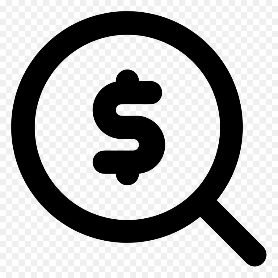 Argent Loupe，Loupe Avec Signe Dollar PNG