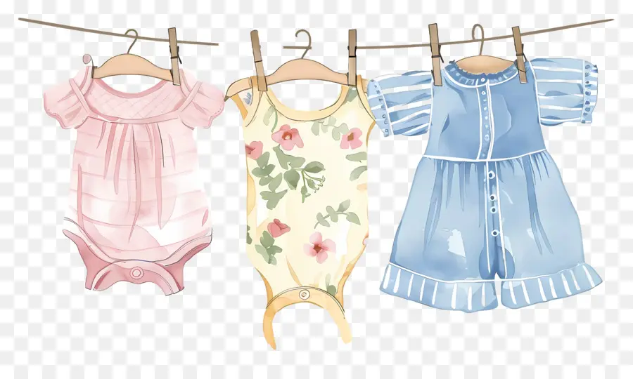 Vêtements Suspendus，Vêtements Pour Bébé PNG