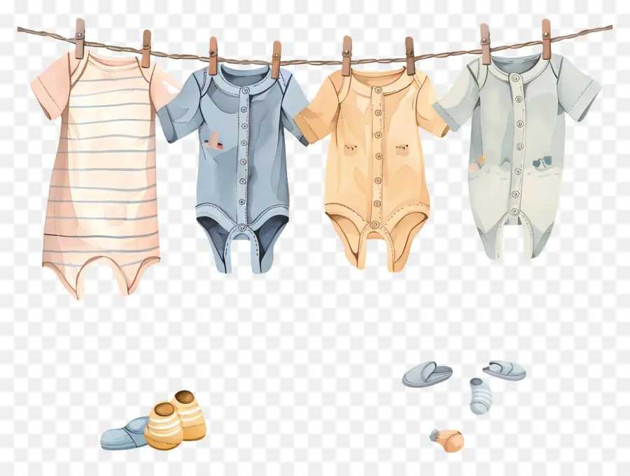 Vêtements Suspendus，Vêtements Pour Bébé PNG