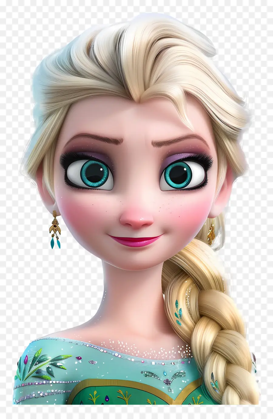 Princesse Elsa Congelée，Personnage De Tresse Blonde PNG