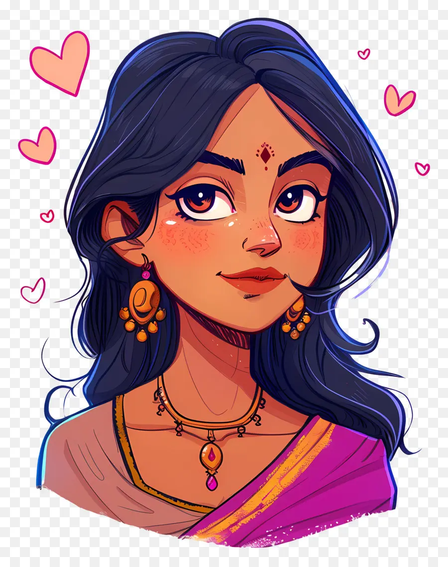 Femme Marathi，Illustration De Femme PNG