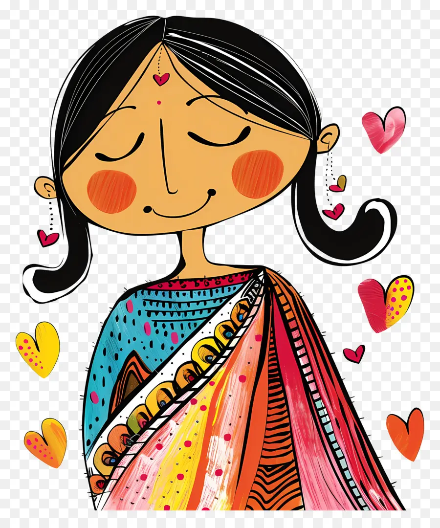 Femme Marathi，Fille Souriante PNG