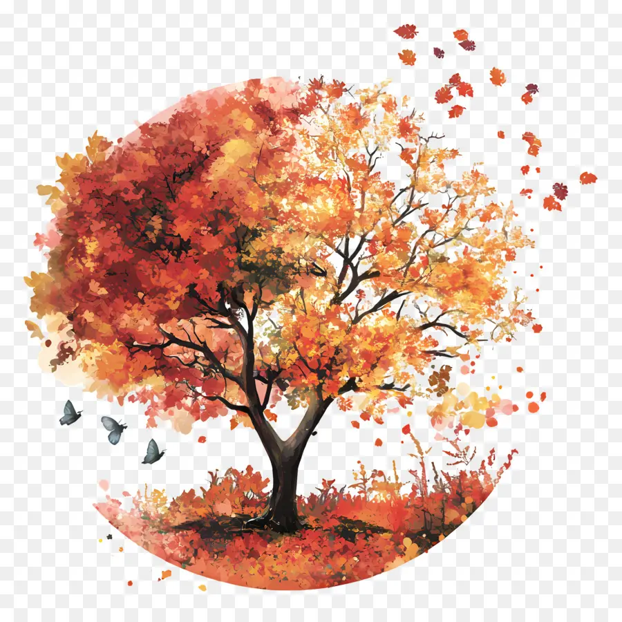 Jardin D'automne，Arbre D'automne PNG