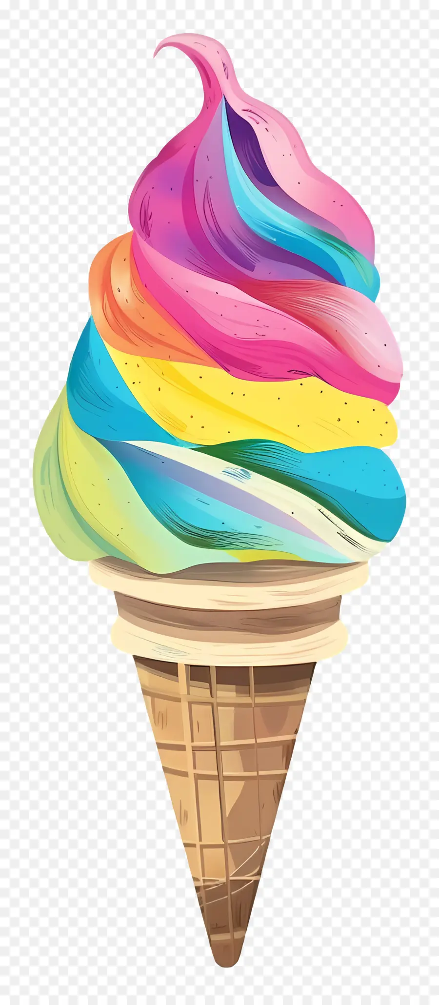 Cornet De Glace，Glace Colorée PNG