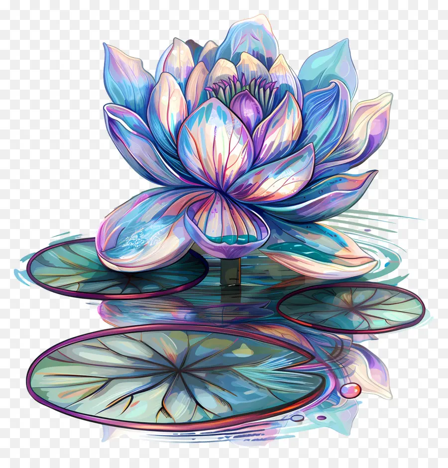 Étang De Lotus，Fleur De Lotus Colorée PNG