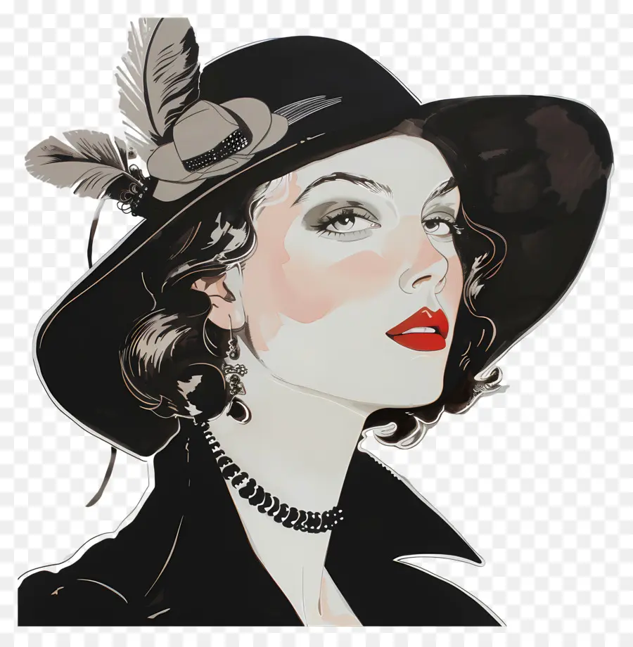 Mode Femme，Femme Au Chapeau PNG