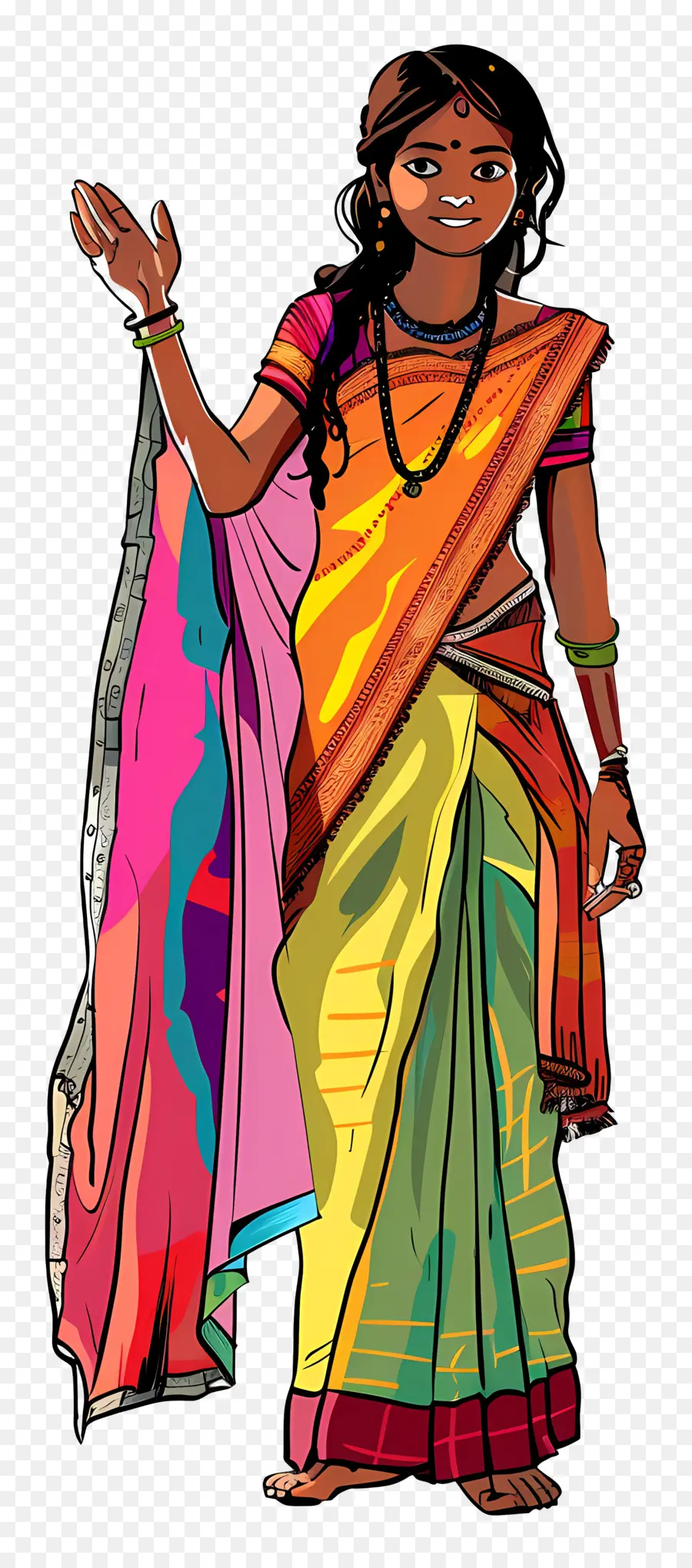 Femme Indienne，Femme En Costume Traditionnel PNG