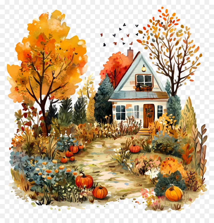 Jardin D'automne，Maison D'automne PNG