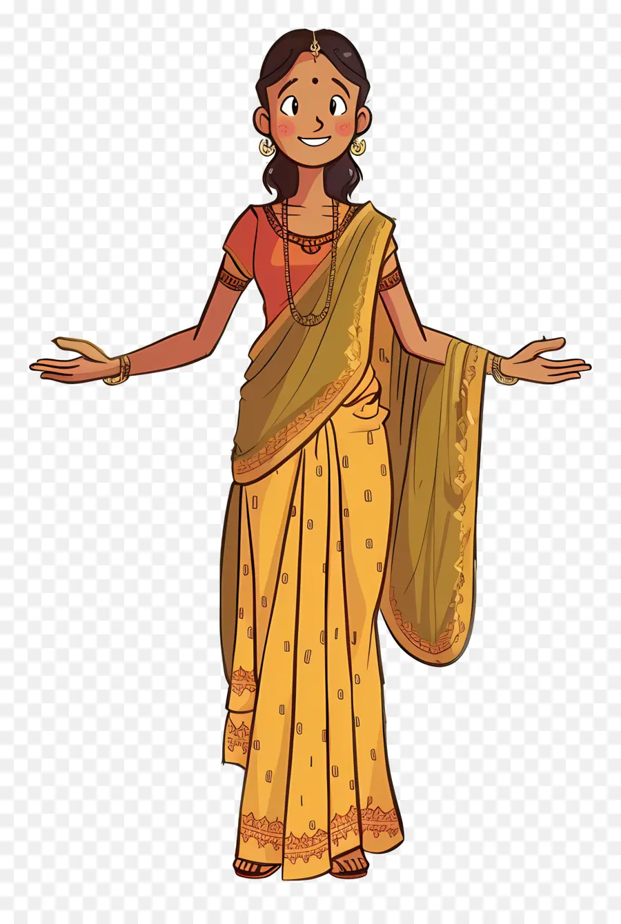 Femme Indienne，Femme En Sari PNG