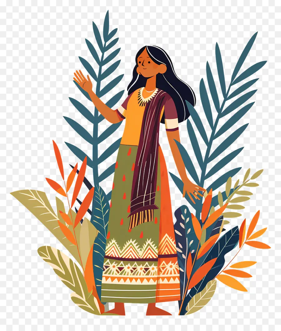 Femme Indienne，Femme En Costume Traditionnel PNG