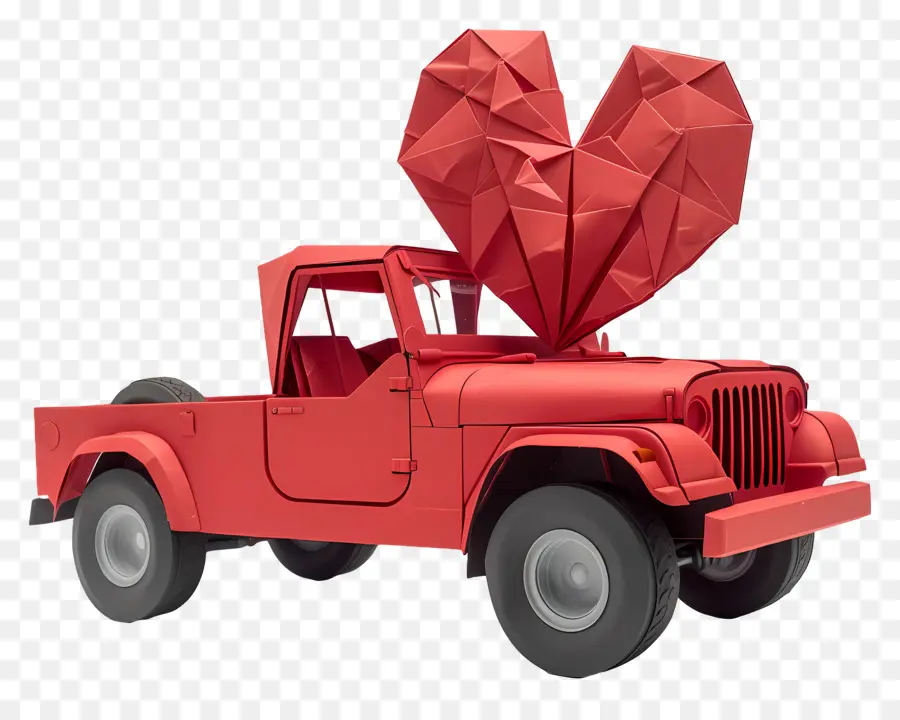 Jeep，Camion Rouge Avec Coeur PNG