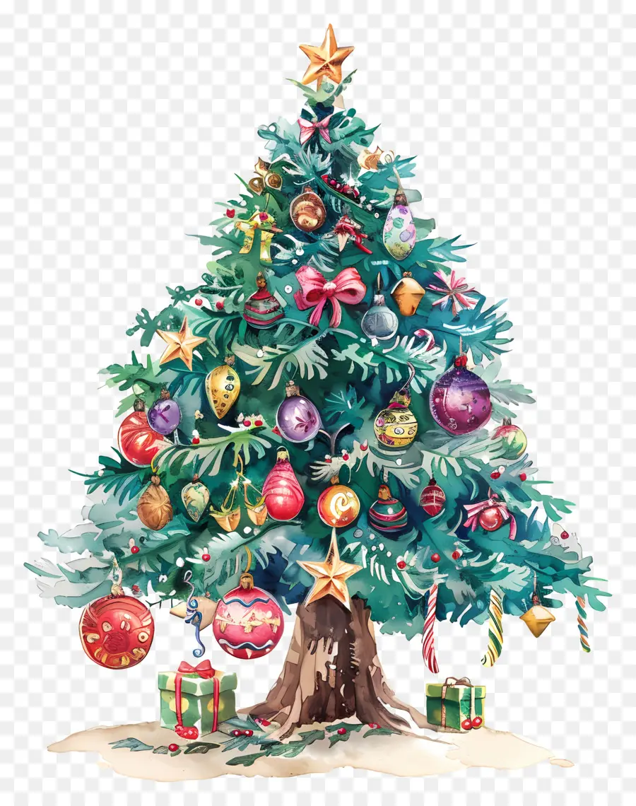 Arbre De Noël，Arbre De Noël Décoré PNG