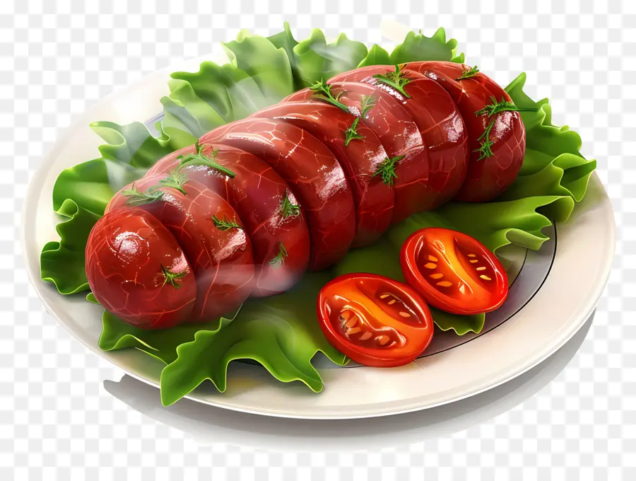 Viande Cuite，Plat De Saucisses PNG