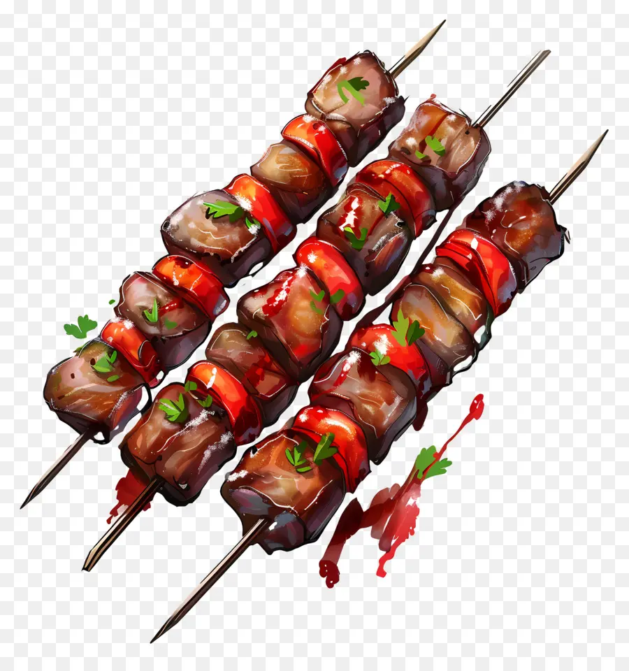 Brochettes De Viande，Brochettes De Viande Grillée PNG