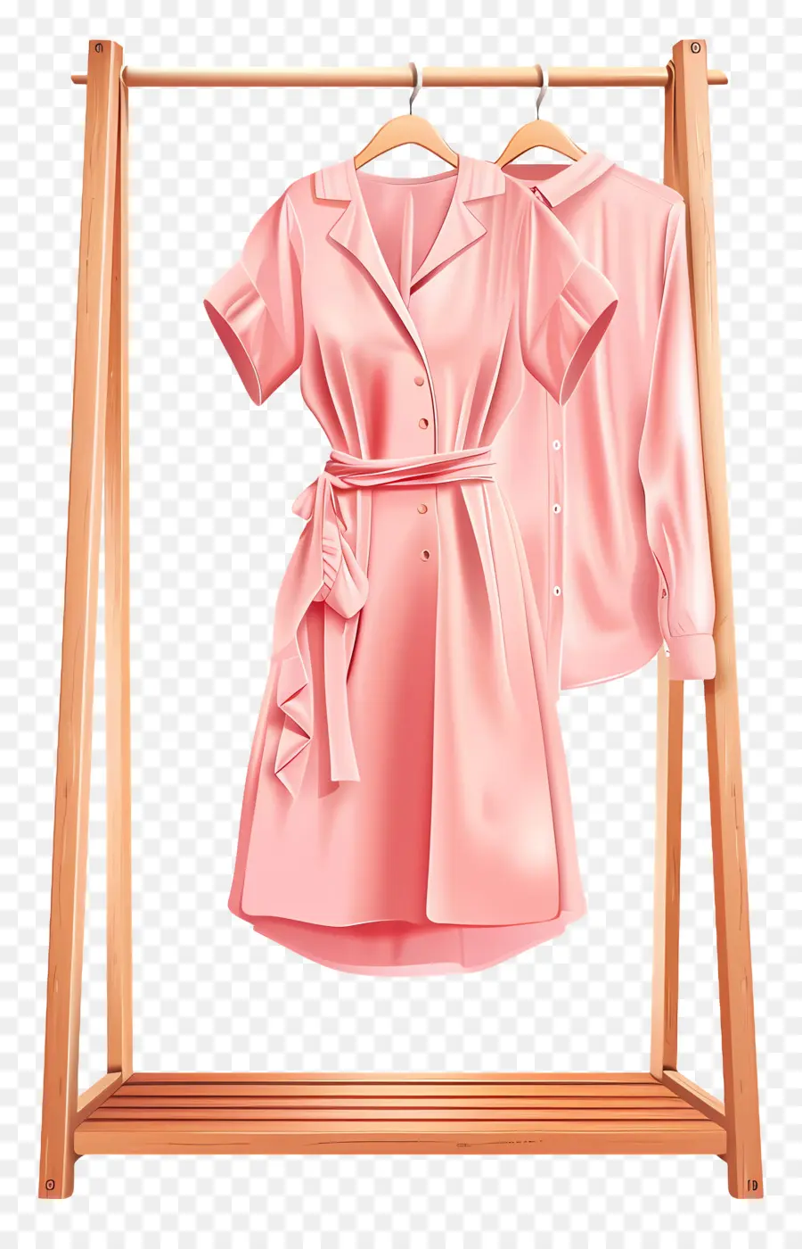 Portant à Vêtements Debout，Robe Rose PNG