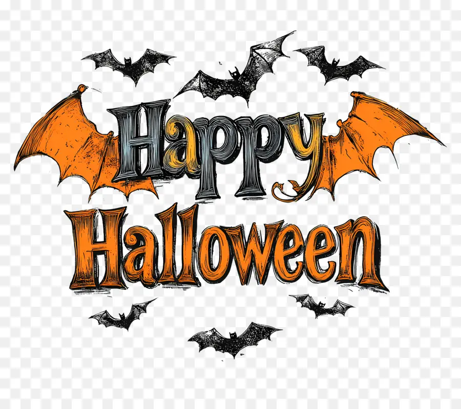 Joyeux Halloween，Chauves Souris PNG