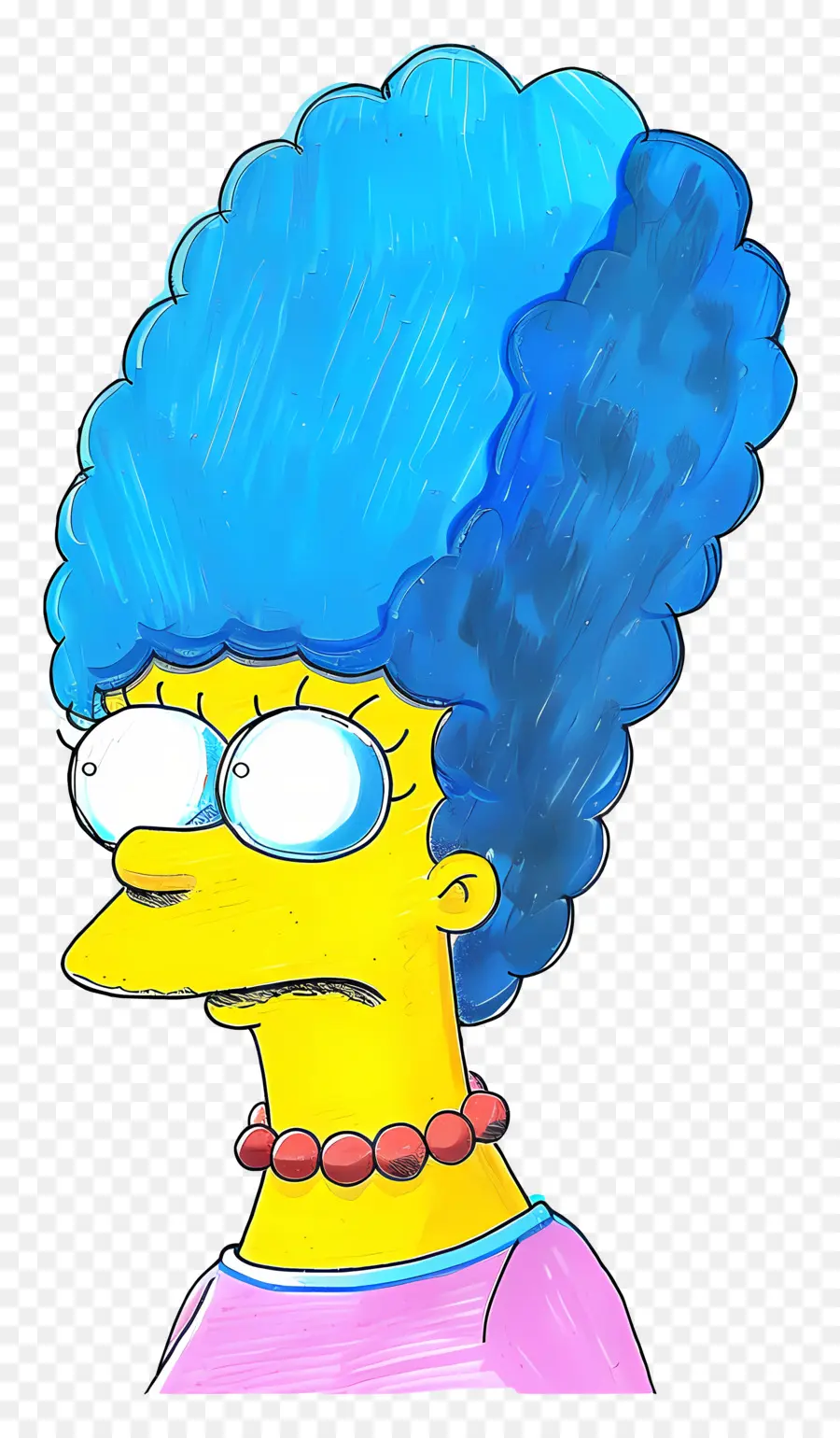 Marge Simpson，Personnage Aux Cheveux Bleus Avec Des Lunettes PNG