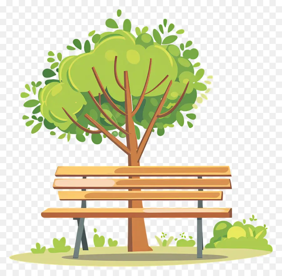 Banc En Bois，Banc De Parc Et Arbre PNG