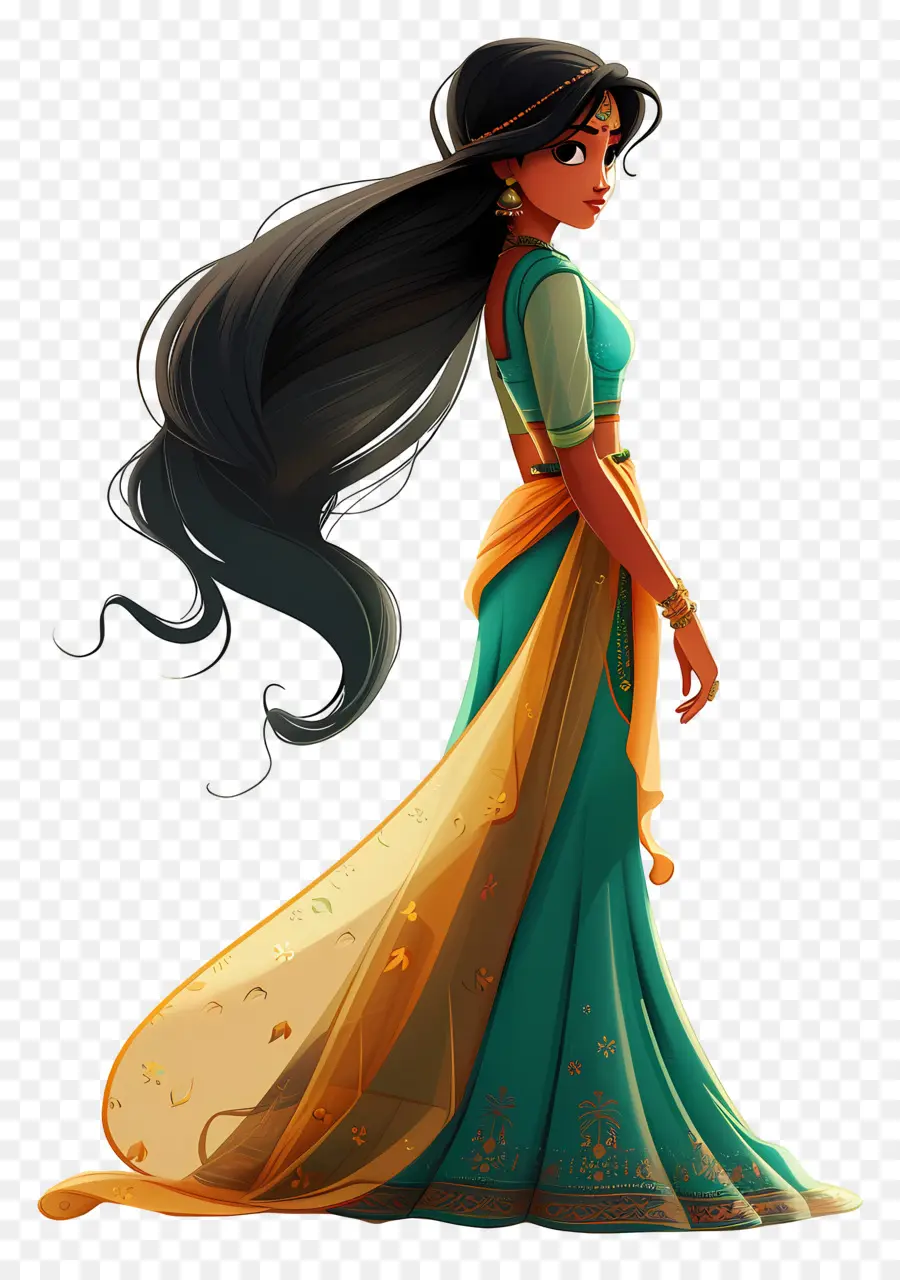 Princesse Mulan，Femme Animée En Costume Traditionnel PNG