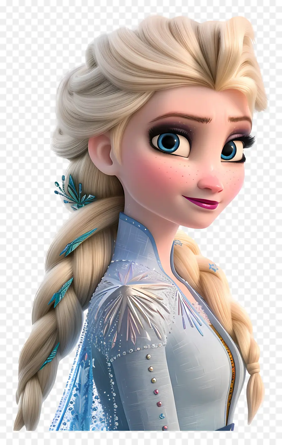 Princesse Elsa Congelée，Personnage De Tresse Blonde PNG