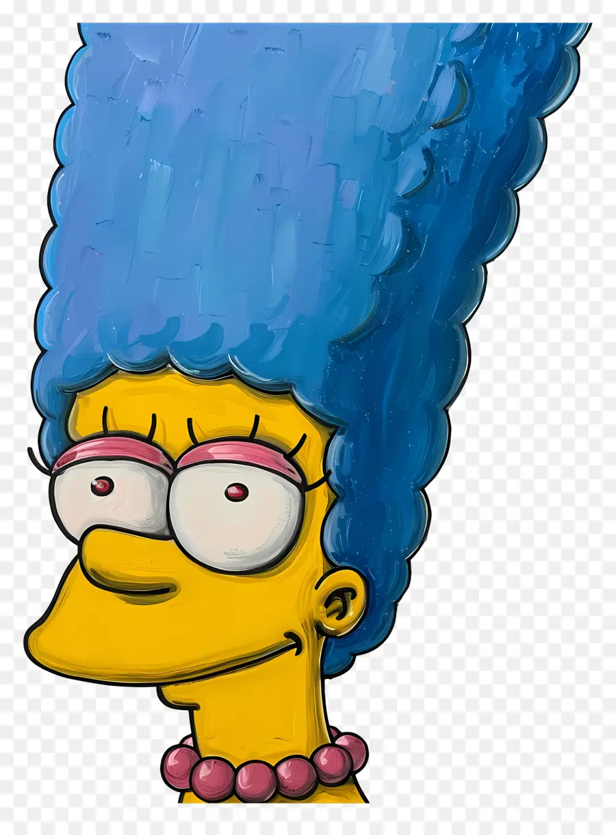 Marge Simpson，Personnage De Dessin Animé Aux Cheveux Bleus PNG