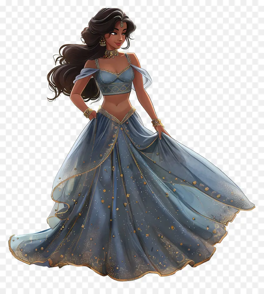 Princesse Cendrillon，Princesse En Robe Bleue PNG