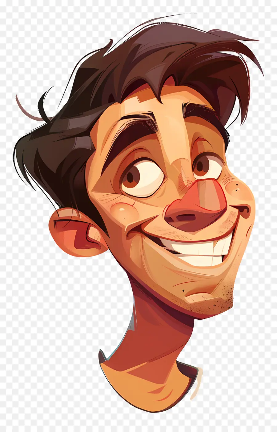 Tête D'homme Souriant，Homme De Dessin Animé PNG