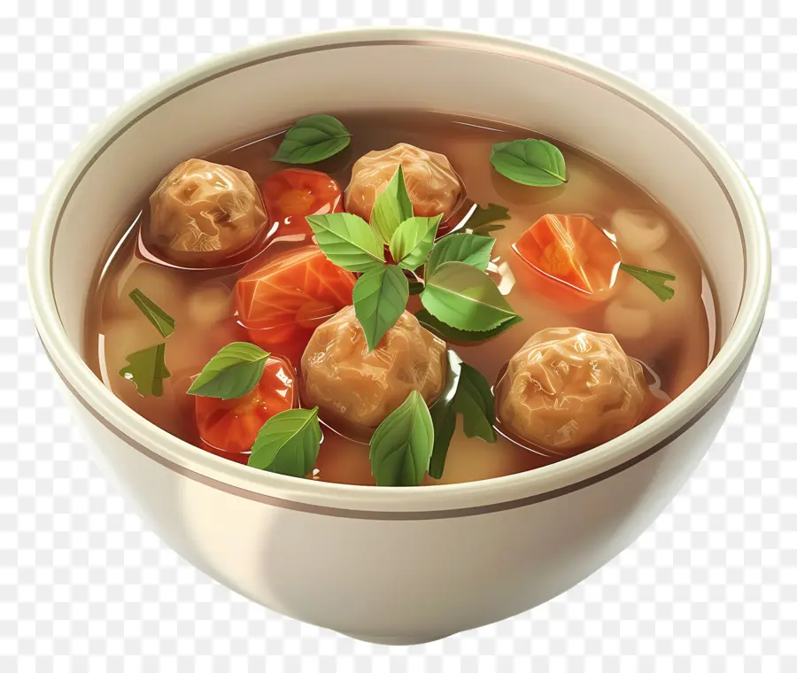 Soupe Aux Boulettes De Viande，Soupe PNG