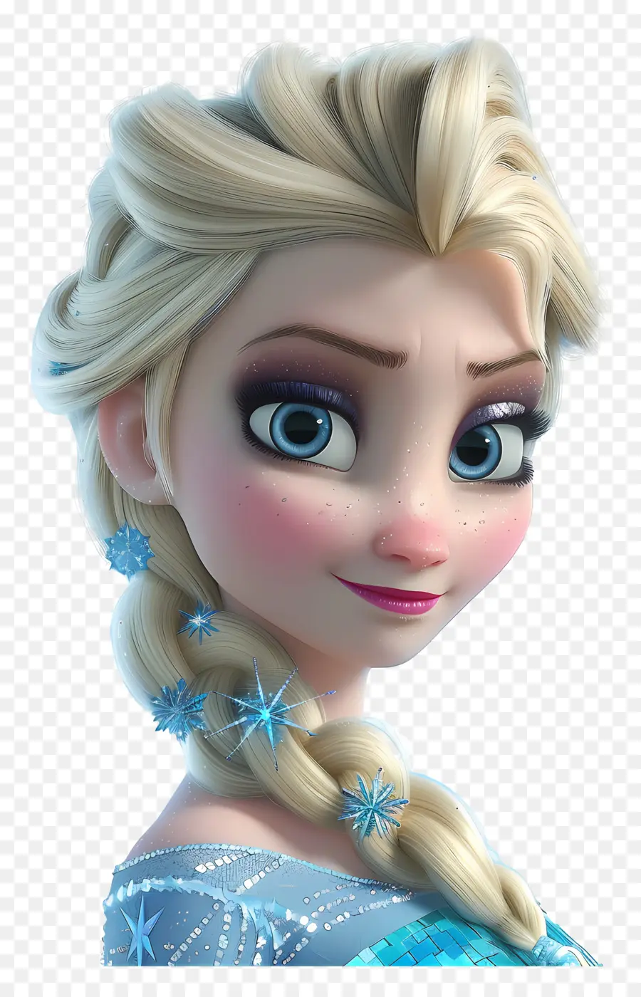 Princesse Elsa Congelée，Personnage De Tresse Blonde PNG