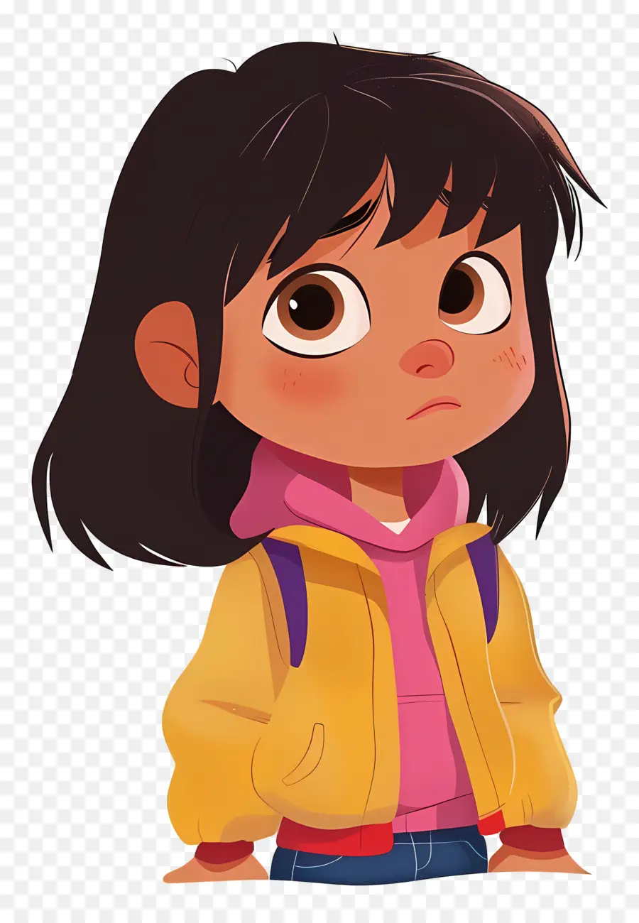 Dora L'exploratrice，Fille En Veste Jaune PNG