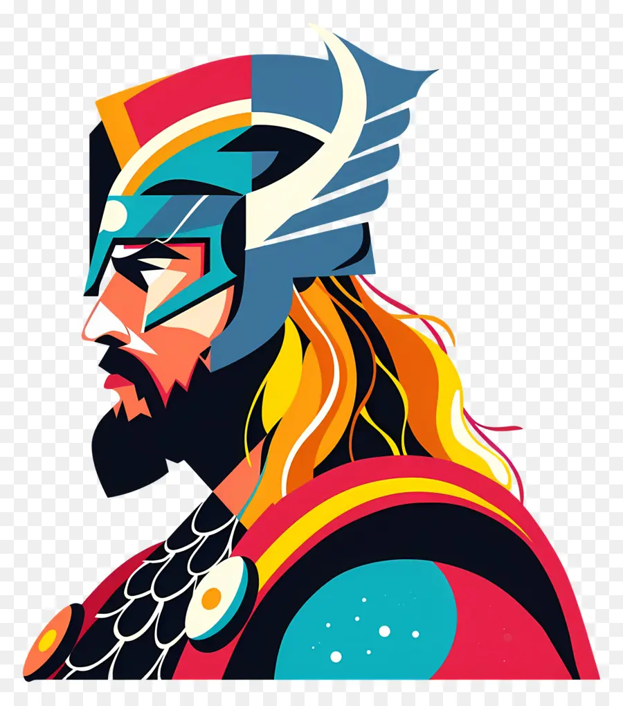 Thor，Guerrier Coloré PNG