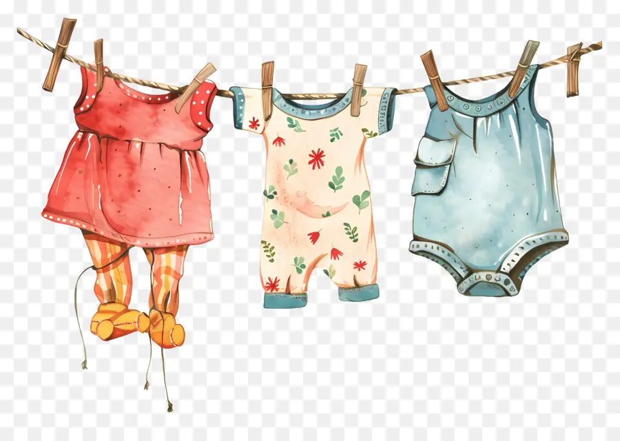 Vêtements Suspendus，Vêtements Pour Bébé PNG