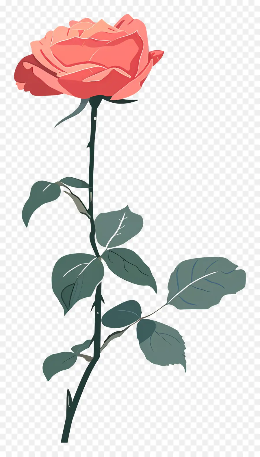 Tige De Rose，Rose Rouge PNG