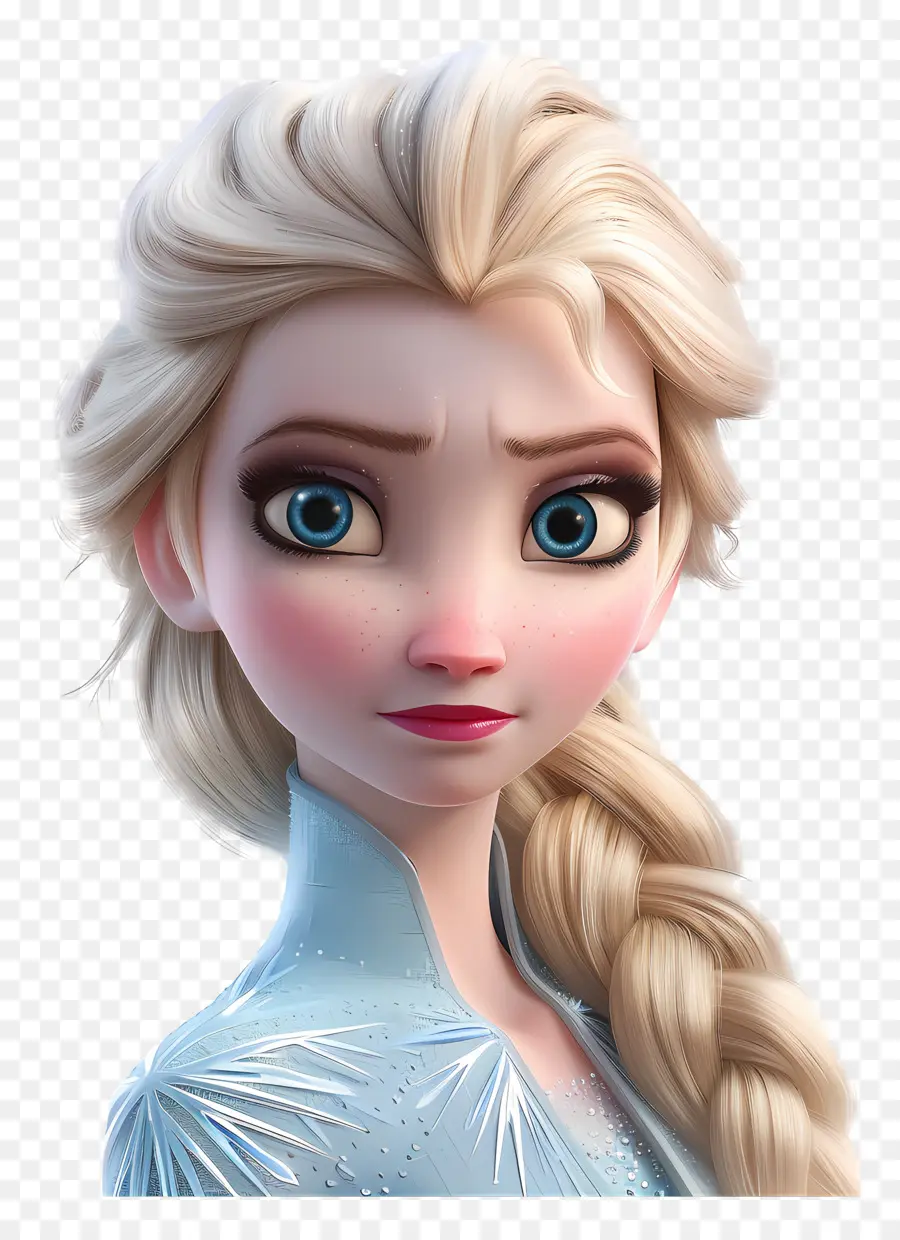 Princesse Elsa Congelée，Personnage De Tresse Blonde PNG